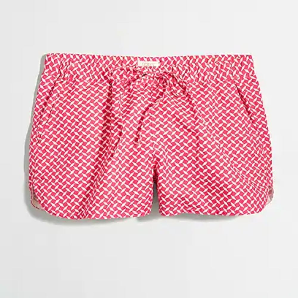 NWT Jcrew Factory 3" printed linen pull-on short
